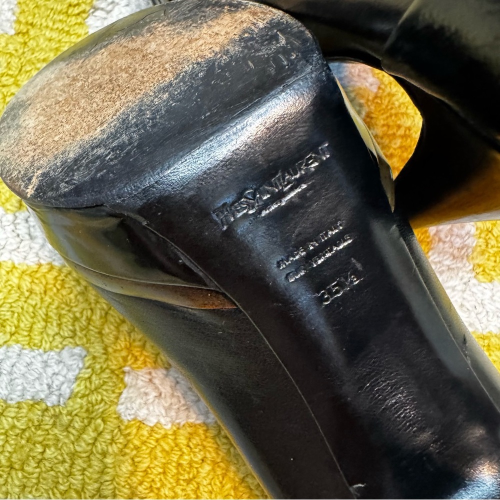 Yves Saint Laurent Glossy Black Heels - Picture 6 of 11